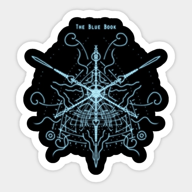 The Blue Book "Glyph - Atomic Heart" Sticker by FireFaceIndependent